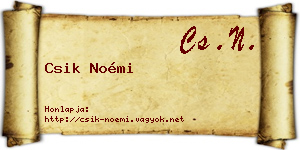 Csik Noémi névjegykártya
